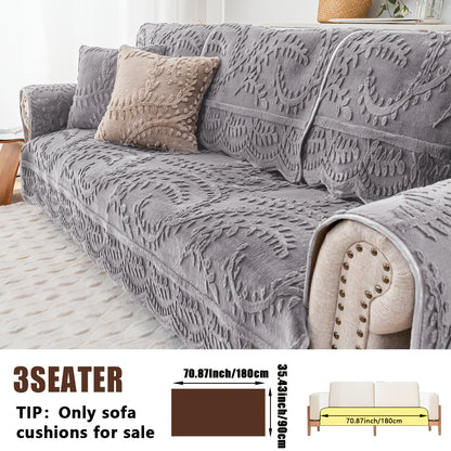 Thickened Quilted Machine Washable Sofa Cushion, Faux Rabbit Fur Comfort Warm Non-slip Plush Sofa Cover, Breathable And Comfortable Pet-friendly For Bedroom, Office, Living Room, Easter Home Decoration