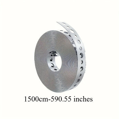 Galvanized Steel Pipe Support Bar with Pre-Drilled Holes - Heavy-Duty Corrosion-Resistant Hanging Rod for Plumbing HVAC Garage Workshop, Industrial Metal Tube Rack, 5m / 10m / 15m Options