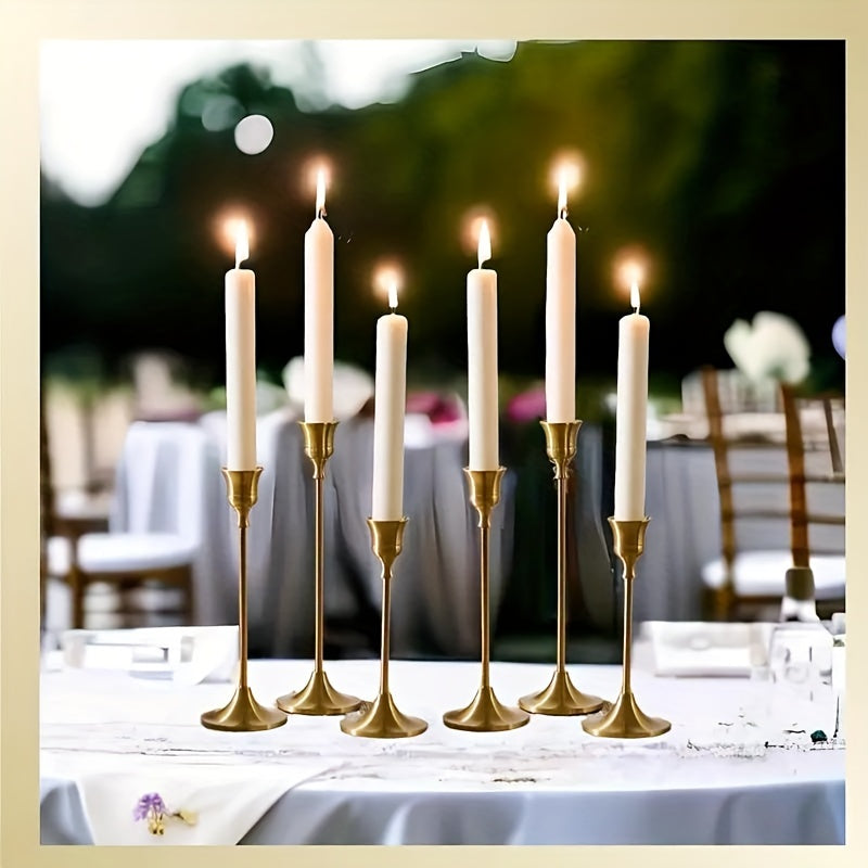 6-Pack Classic Bell-Shaped Metal Candle Holders - Battery-Free Tabletop Decor for Christmas, Halloween, Weddings, Home & Hotel Centerpieces, Durable Multi-Holiday Decoration (No Candles Included), Candle Holder Decor, Event Centerpiece, Elegant Table Acce