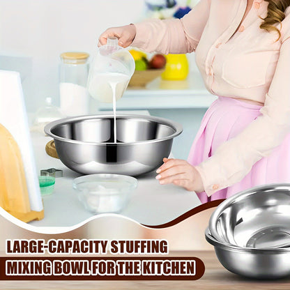 Large Commercial & Kitchen Mixing Bowl - Heavy-Duty 304 Stainless Steel Rustproof Basin, Easy-Clean Dishwashing Tub for Baking, Cooking, Pasta - Heavy Gauge Multi-Use Prep Container (15.74 inches)