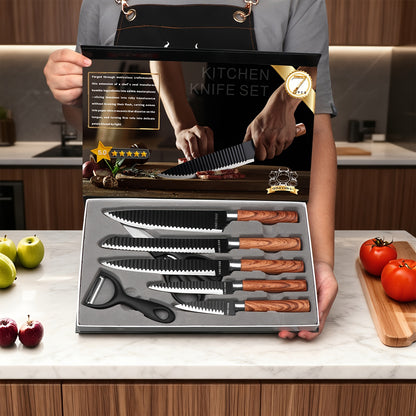 A Chef'S Knife Set with a Knife Rack, Featuring Handcrafted Butcher Knives, Bone Cutters, Meat Cleavers, And Vegetable Choppers, Suitable for Camping, Outdoor Barbecues, And Hunting Tools And Equipment, Perfect As a Holiday Gift