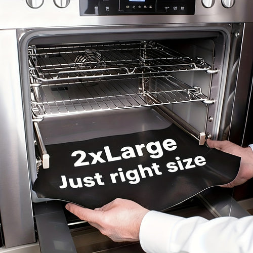 2pcs, Oven Bottom Liner, Extra-Large Heavy-Duty Non-Stick Oven Mat, Reusable Oven Protector Mat, Suitable for Electric & Gas Grills, Outdoor Universal, Kitchen Accessories, Grill Mat, Extralarge Mat, Universal Fit, Nontoxic Material, Nonstick Mat,