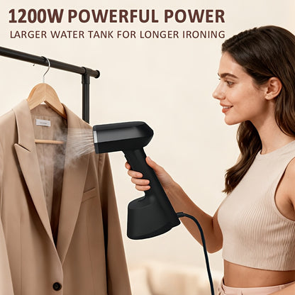 Compact Handheld Garment Steamer for Clothing. Heats Up in 30 Seconds, Features a 9.13oz Large Water Reservoir, Ergonomic Grip, And Removable Base Suitable for Shirts, Blouses, And Dresses. Ideal for Home And Travel Use