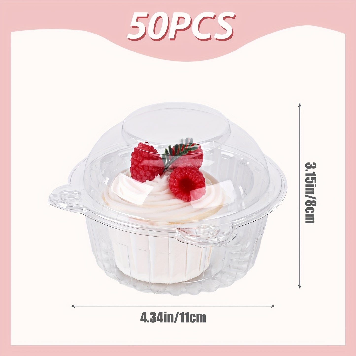50/80pcs Individual Cupcake Boxes Containers, Plastic Cupcake Boxes With Dome Lids, Single Cupcake Container Clear Cupcake Inserts For Cupcakes, Muffins And Pastries, Prefect For Home Kitchen Restaurant Picnic Camping Party, Mother'S Day Gifts