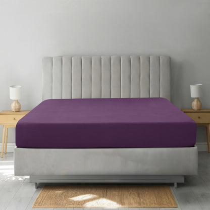 Lux Decor Solid Color Fitted Sheet - Classic Collection Cooling Sheet - Ultra Soft Brushed Microfiber Silky Fitted Sheets, Fits Mattress Upto 16 Inches Deep Pocket, Shrinkage and Fade Resistant Comfy Bedding Mattress Cover, Easy to Wash