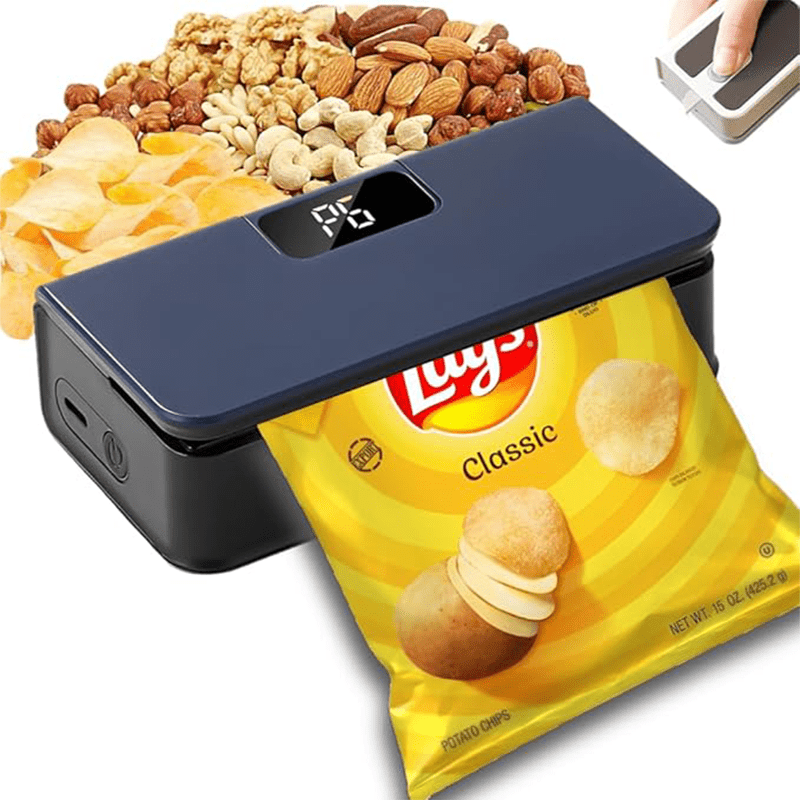 Portable, Multi-Functional Mini Sealer, Snack Sealer, USB Rechargeable - Suitable for Fruits, Vegetables, Snacks, Chips - an Essential Tool for Outdoor Picnics, Compact Design, Sturdy Construction, Built-In Cutter Is Perfect for Home Kitchen Use