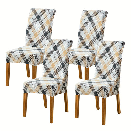 Chair Covers Slipcovers Set Of 4 And 6, Spandex Super Fit Stretch Removable Washable Kitchen Parsons Protector for Dining Room, Hotel, Ceremony