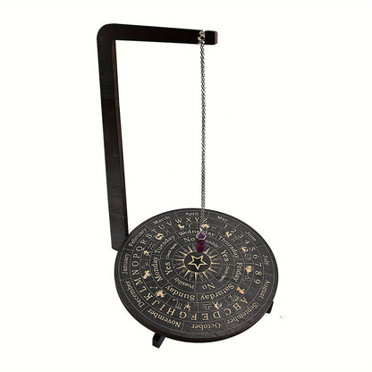 Wooden Pendulum Stand for Divination – Crystal Display Holder, Witchcraft Altar Decor, Meditation Ritual Necklace Organizer & Constellation Moon
