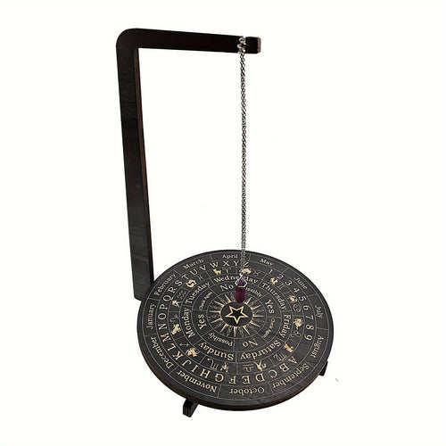Wooden Pendulum Stand for Divination – Crystal Display Holder, Witchcraft Altar Decor, Meditation Ritual Necklace Organizer & Constellation Moon