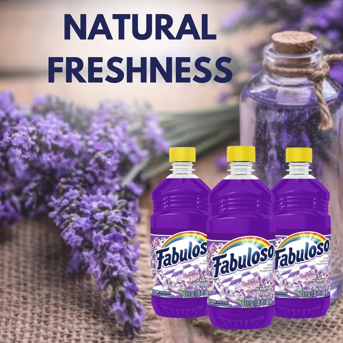 Fabuloso All Purpose Cleaner Lavender, Fabuloso Floor Cleaner, Multi-Purpose Cleaner (Pack of 3)