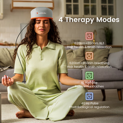 1pc Red Light Therapy Cap Led Infrared Lamp Devices Light Panel Detachable Red Light Therapy Cap Relax Brain Treatment Insomnia Head Pain Relief Hat 101 LEDs