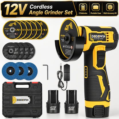 Mini Cordless Angle Grinder, 19500/5000RPM Electric Grinding And Polishing Tool, 1/2 Batteries Included, Lithium Power Grinder for Metal, Wood, Stone And Concrete, Precision Polishing Machine, Great Gift Additions Sold Separately