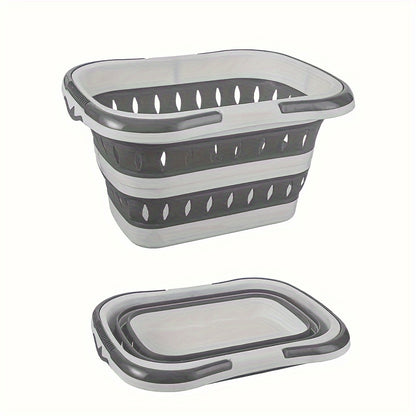 1pc Large Folding Clothes Basket For Household Wall Hanging Clothes Storage Basket Bathroom Laundry Basket Plastic - High Quality Perfect Mother'S Day Gift, Laundry Baskets