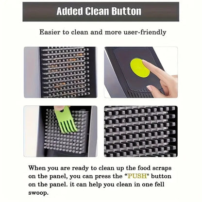 16-In-1 Vegetable Chopper, Professional Onion Chopper, Multi-Functional Food Chopper, Kitchen Vegetable Slicer And Dicer, Vegetable Chopper with 8 Blades, Carrot Chopper with Container Father Gift