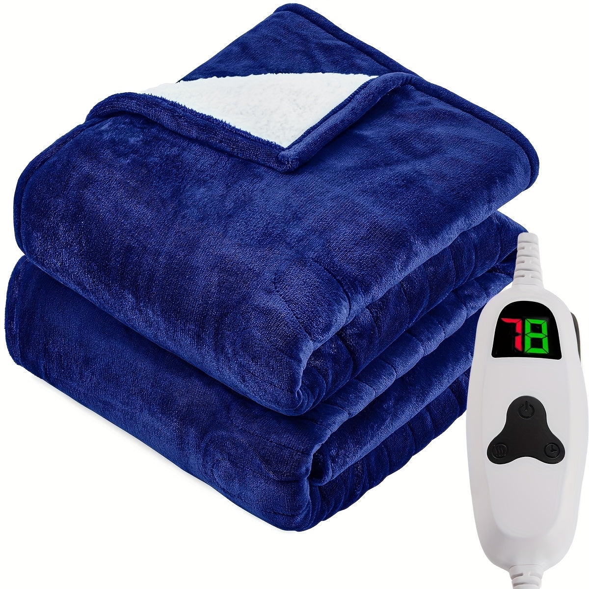 Queen/King Heated Blanket, Electric Heated Blanket, Independent Temperature A/B Zones with Dual Controllers, Heating Bed Blankets with 10 Heating Levels, 1/2/4/6/8 Hours Auto Off, Fast Heating Over, Soft Warm Flannel, Throw/Twin/Full/Queen/King Size