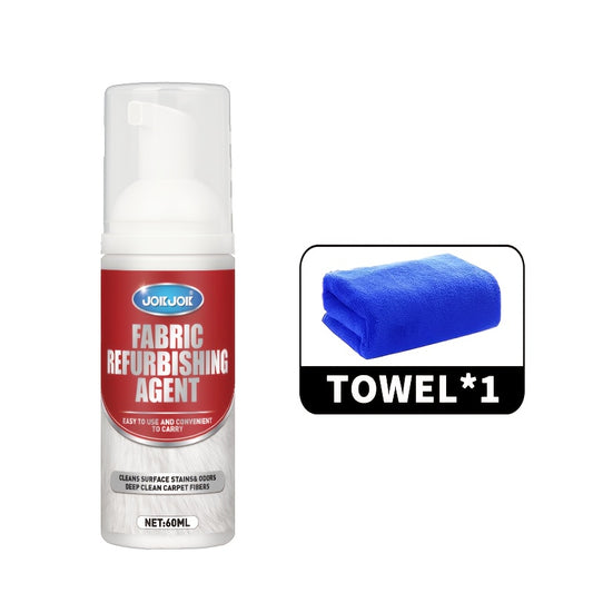 Fabric & Upholstery Cleaner Spray 2.03oz with Towel – Deep Stain Remover for Carpet, Sofa & Car Interior, Glycerin-Based Surfactant-Free Formula, Easy Spray Application for Home & Auto