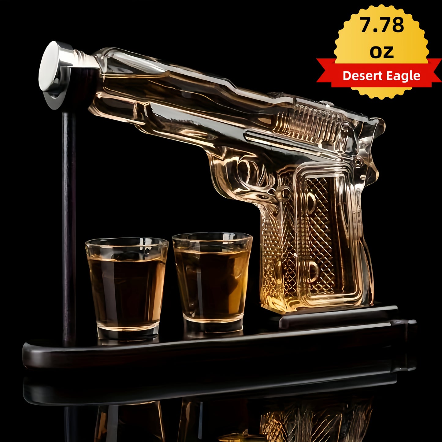 A Gift for A for Man's Father, A 10 Ounce Whiskey Gun Sobering Up Set+2 Bullet Cups - A Unique Birthday Handgun Gift for Men's Valentine's Day, A Whiskey Sobering Up Set, Creative Ornaments, A Novel Pouring Device, And A Home Bar Cold Drink Machine