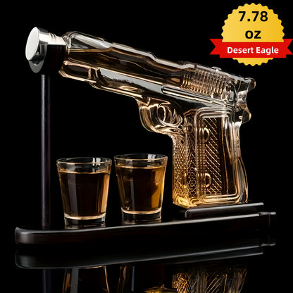 A Gift for A for Man's Father, A 10 Ounce Whiskey Gun Sobering Up Set+2 Bullet Cups - A Unique Birthday Handgun Gift for Men's Valentine's Day, A Whiskey Sobering Up Set, Creative Ornaments, A Novel Pouring Device, And A Home Bar Cold Drink Machine
