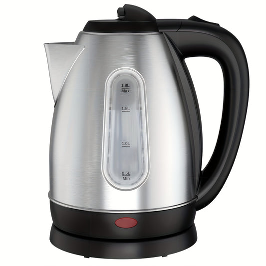 Electric Kettle Stainless Steel 1200W Fast Boil with Water Window - 60.87oz BPA-Free Auto Shut-Off Electric Tea Kettle for Tea Coffee Hot Water, Quiet Boil Cordless Kitchen Kettle Gift