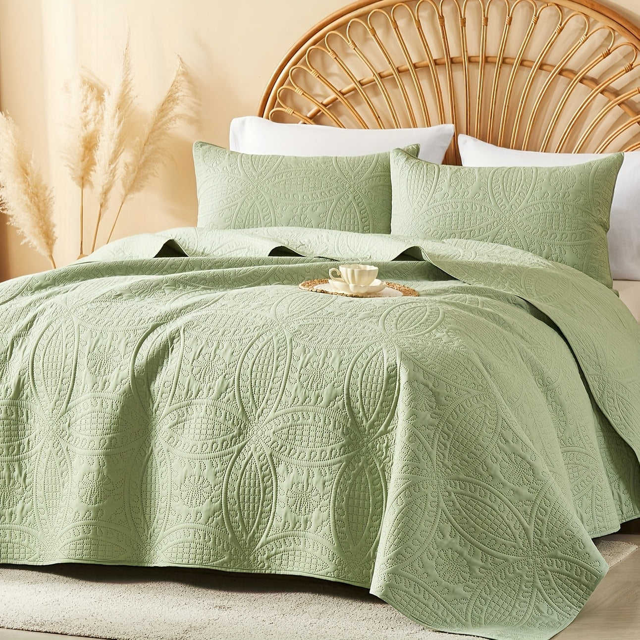 2/3pcs Quilt Set Bedspreads Queen Size - Soft Cool & Refreshing Summer Quilt Lightweight Microfiber Bedspread - Modern Style Coin Pattern Coverlet for All Seasons - Family Gift Set (1 Quilt, 1 Or 2 Pillow Cases)