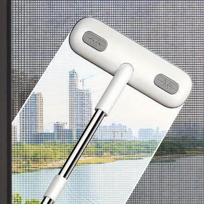 Window Cleaning Brush with Telescopic Handle and Holder - Magic Multi-Surface Door & Window Cleaner Tool, Pet Hair Remover, Household Cleaning Supplies for Home, Car, Glass, Screen & Blinds