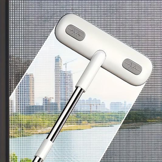 Window Cleaning Brush with Telescopic Handle and Holder - Magic Multi-Surface Door & Window Cleaner Tool, Pet Hair Remover, Household Cleaning Supplies for Home, Car, Glass, Screen & Blinds