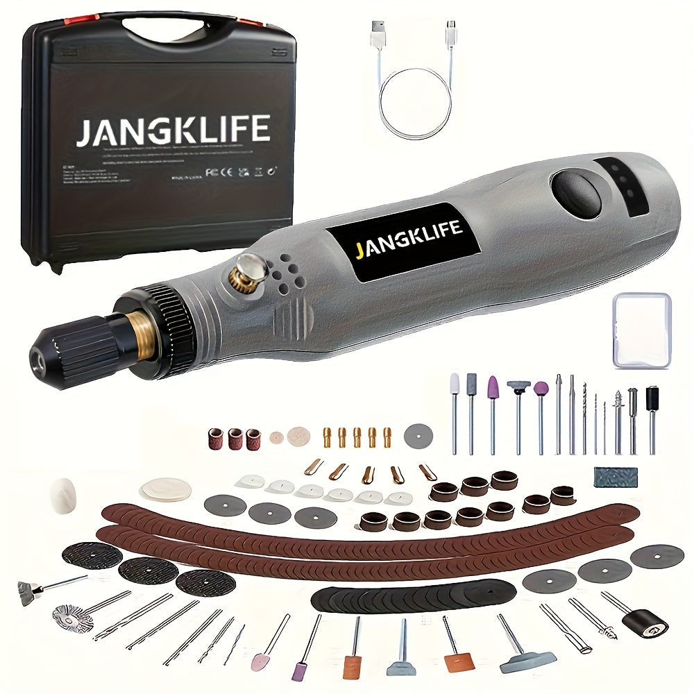 102pcs Cordless Rotary Tool Rechargeable Engraving Pen With Battery Electric Adjustable Speed Carving Pen Portable Wood Engraving Tool For Sanding Polishing Etching - JANGKLIFE
