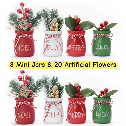 3pcs Mason Jar Centerpiece Table Decorations for Dining Table Decor Farmhouse Coffee Table Decor with Wood Tray and Led Light Table Centerpieces for Dining Room Kitchen Living Bathroom, Pink