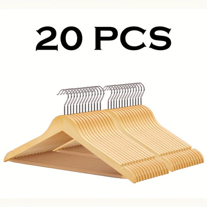 30/20/10 Home Premium Wooden Hangers - Durable & Slim Coat Hanger - Suit Hangers with 360-Degree Rotatable Hook - Wood Hangers with Shoulder Grooves (Natural Color)