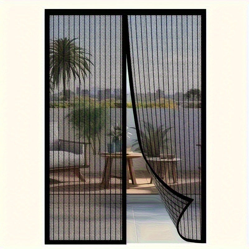 Magnetic Screen Door with Heavy Duty Metal Frame – Self-Closing Mesh Door Curtain, Insect-Proof Bug Screen with Frame Shackle, Easy Install for Indoor & Outdoor Doorways, Pet & Kid Friendly