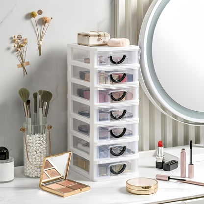 7-Drawer Desktop Organizer Clear Front Drawers Heavy-Duty Plastic Storage Box for Home Office, Jewelry, Craft & Small Parts – Space-Saving Compact Design