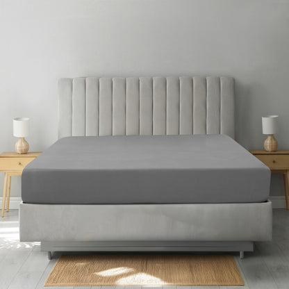 Lux Decor Solid Color Fitted Sheet - Classic Collection Cooling Sheet - Ultra Soft Brushed Microfiber Silky Fitted Sheets, Fits Mattress Upto 16 Inches Deep Pocket, Shrinkage and Fade Resistant Comfy Bedding Mattress Cover, Easy to Wash