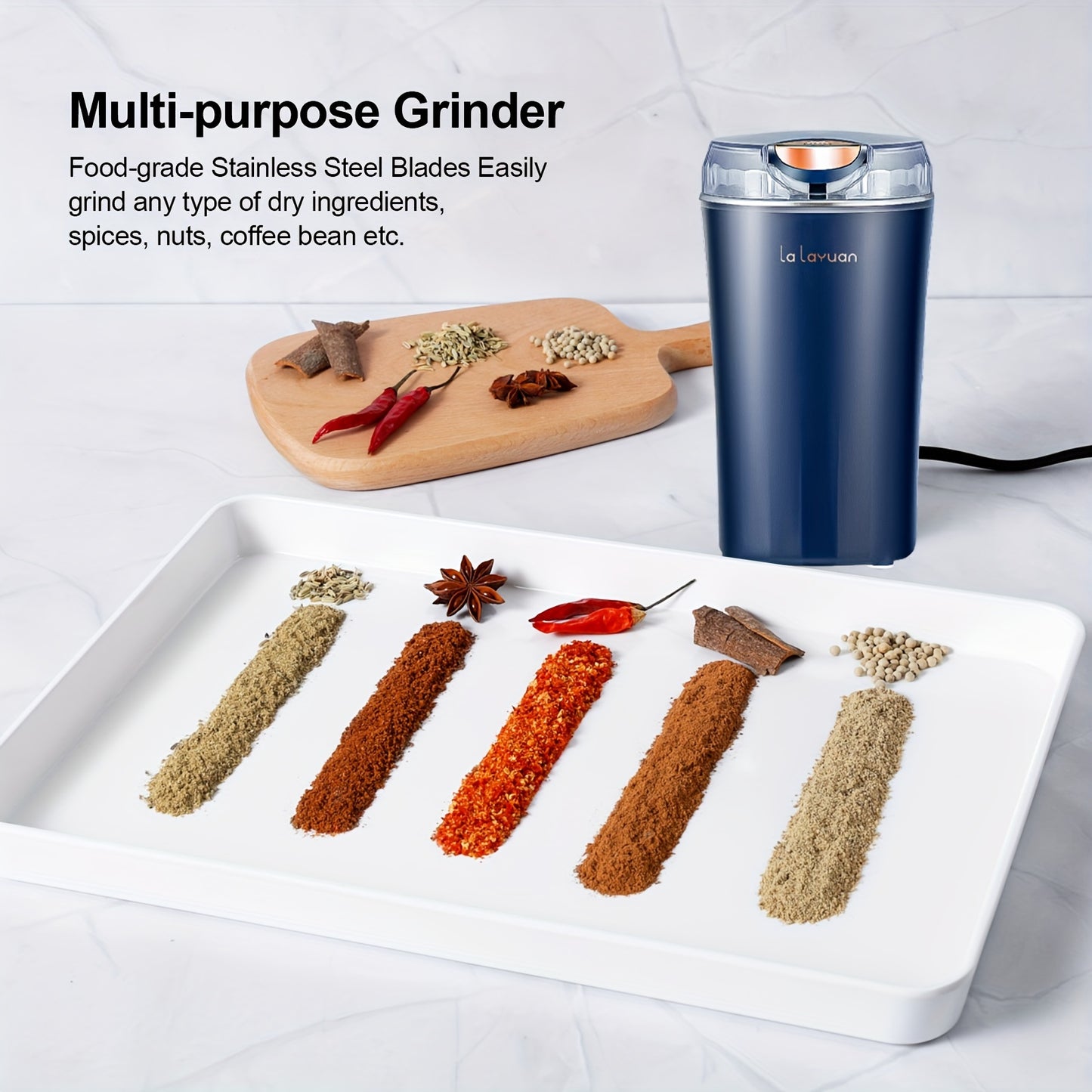 Coffee Grinder, 200W Powerful Electric Coffee Grinder, Quiet Spice Grinder, Fresh Grinding for Coffee Beans, Spices, Nuts, Grain, Peanut, One Touch Coffee Mill with Large Capacity 80g/3oz to 12 Cups, 304 Stainless Steel Blade Grinding Mill with Brus
