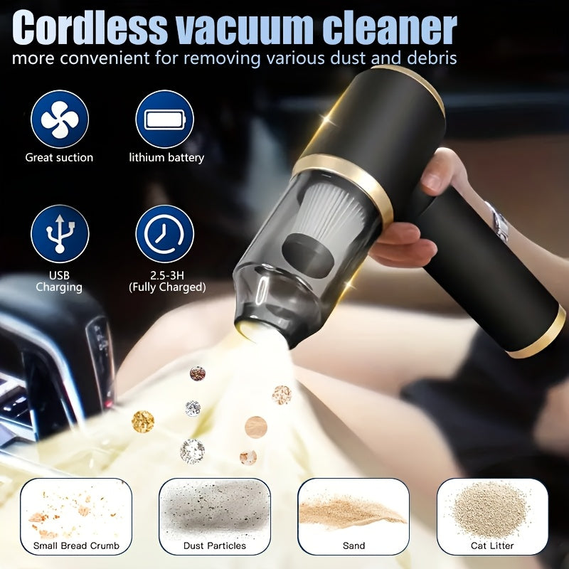 2-in-1 Handheld Vacuum Blower USB Rechargeable Cordless Mini Vacuum Cleaner Blow Suction Mode with Filter Dust Cup for Home Car Office Keyboard Lightweight