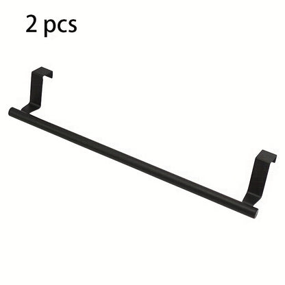 2pcs Cabinet Door Towel Bar, Dishwashing Towel Rack, Stainless Steel Towel Holder, Over The Door Hand Towel Hanger for Kitchen Bathroom Cupboard