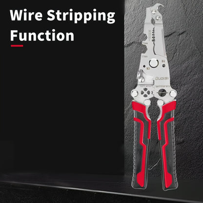 Foldable Wire Stripper Tool, Multifunctional Pliers, Suitable for Cable, Electrician, DIY And Electronic Maintenance | Compact Design, Equipped with Crimping Pliers, Cutters, Spring Clips And Anti-Slip Clips, Easy to Carry, Cars And Tool Boxes