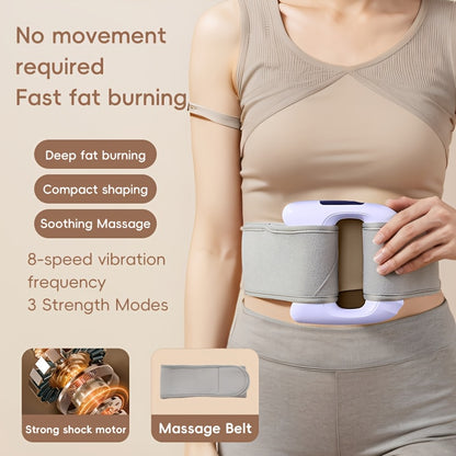 Dual Motor Electric Fascia Ring with Massage Belt – 8 High-Frequency Vibration Modes, Type-C Rechargeable Large Battery, Ergonomic Grip, Upgraded Vibration Massager for Full Body Muscle Relief