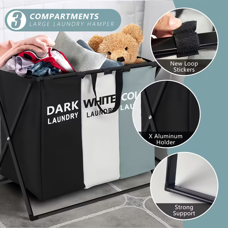 Large Rectangular Laundry Hamper Basket with Handles - Multi-Component Design for Home College Dorm Bathroom And Bedroom - Stylish And Functional Clothes Storage Organizer Laundry Baskets, Laundry Hampers