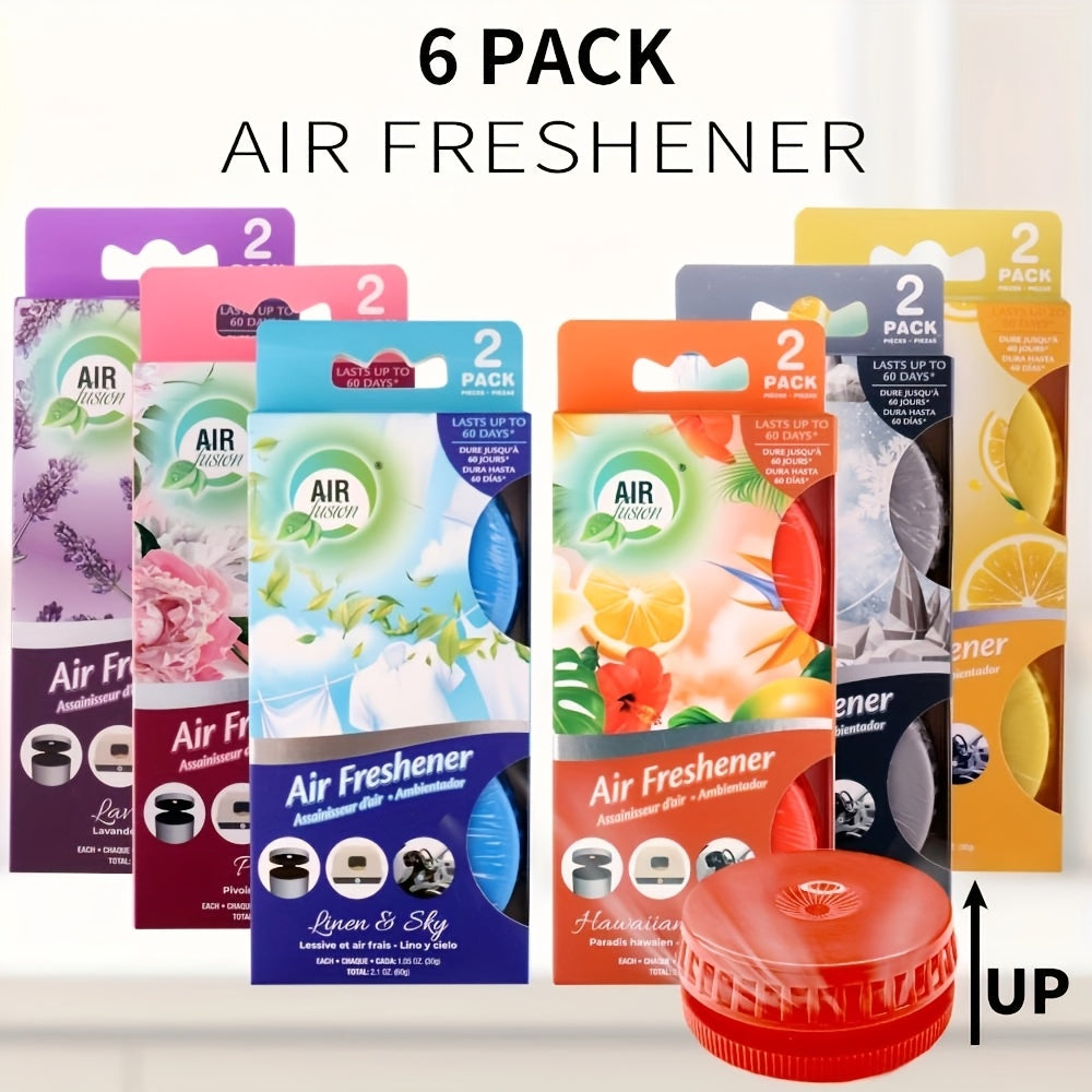 6 Packs Air Freshener, Total Of 6 Pack Lasts Up To 30 Days Each. Odor Eliminator For Small Spaces, For Bathroom, Kitchen, Garbage Can, Cat Litter Box, Car