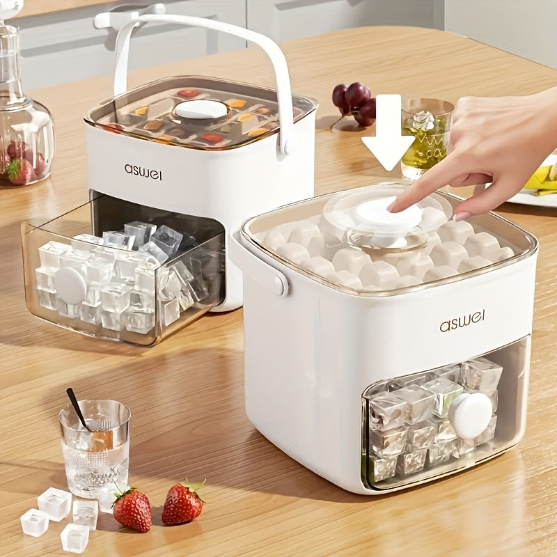 Double-Layer 48-Ice-Cube Tray, Easy-Press Cube of Ice Mold - Large Capacity. Double-Layer 48-Ice-Cube Tray, Food-Grade Plastic Ice Storage Tray, Suitable for Refrigerators. Perfect for Kitchen Essentials