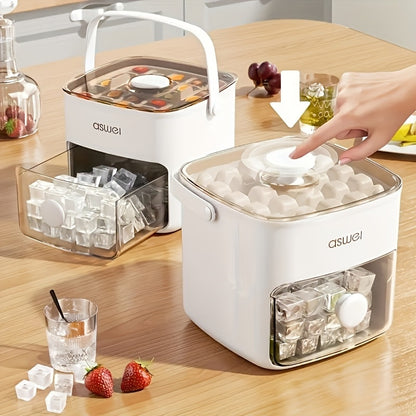 Double-Layer 48-Ice-Cube Tray, Easy-Press Cube of Ice Mold - Large Capacity. Double-Layer 48-Ice-Cube Tray, Food-Grade Plastic Ice Storage Tray, Suitable for Refrigerators. Perfect for Kitchen Essentials