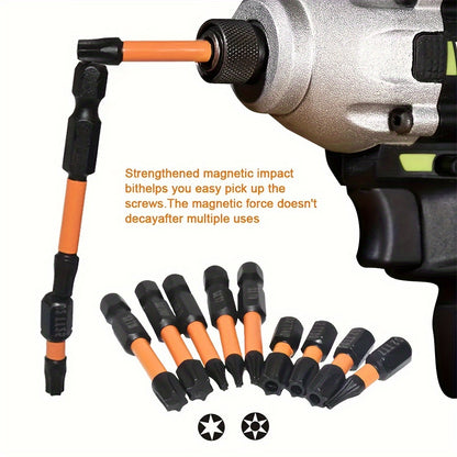 DEXIMRO 26pcs Impact Torx Bit Set Includes Bits Ranging from T7 to T40, Made of S2 Steel for Security And Tamper-Proof Features. This Set Features CNC Machined Tips, Impact Bits of 1" And 2" Lengths