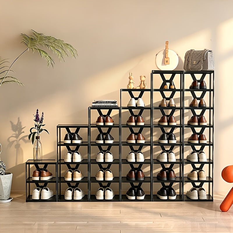 1pc Removable 6/9 Tier Shoe Rack, Space Saving Folding Shoe Rack for Home And Dormitory, Hallway, Living Room - Separate Narrow Shoe Rack for Indoor Doorway Storage. Holds Keys, Small Photo Frames, Etc.