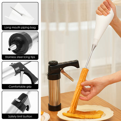 Stainless Steel Cookie Press Multipurpose Cookie Press Kit Featuring 16 Cookie Discs And 8 Icing Tips Practical Cookie Press for Baking for Biscuit Cake Dessert Making Cookie Press Set Cookie Press Maker Cookie Press Maker Kit Biscuit Press Maker