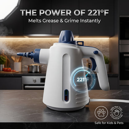 Multi-Surface Natural Steam Cleaner with 10 Accessories: Portable Power for Home