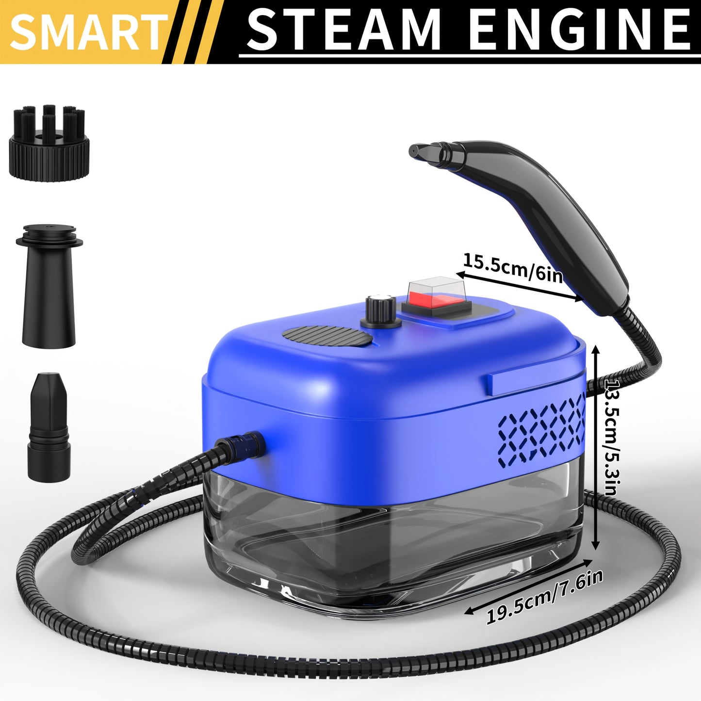High Pressure Steam Cleaner, Steam Cleaner Handheld, High Temperature Carpet Cleaner, Handle Gear Switch Adjustment, LCD Display, 40.58oz Water Tank Capacity, Suitable for Kitchen Fumes, Sofas, Easter Gifts,