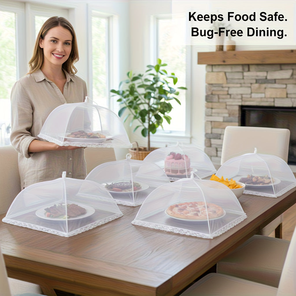 Three Sets of Large And Tall Pop-Up Mesh Food Covers - Ideal for Outdoor Gatherings, Picnics, Barbecues, And Beyond!