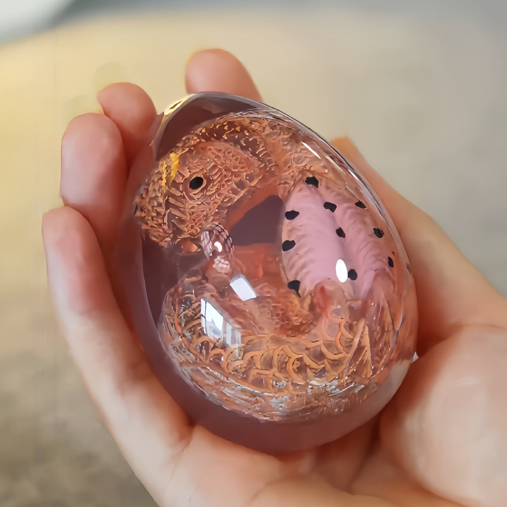 Crystal Transparent Resin Statue Dragon Egg Dinosaur Souvenir Craft Home Decor Gift - Unique Design, Handcrafted, for Collectors & Fantasy Lovers - Perfect Gift for Birthday & Home Decor