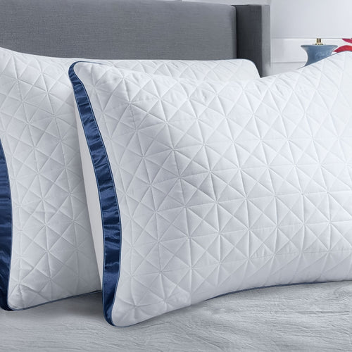 Pillows Set Of 2 - Hotel Luxury Bed Pillows for Sleeping 2 Pack, Supportive Breathable Down Alternative Gusseted Pillow for Side Stomach Or Back Sleepers