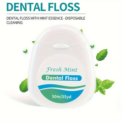 Dental Floss Picks 6pcs Mint Flavor - Plaque Remover Interdental Cleaner Oral Care Floss Sticks Fine Thread Teeth Cleaning Tool Intertooth Flossers